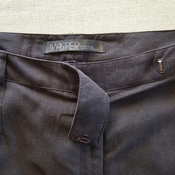 Kasper Womens Black Wide Leg Linen Pants 16W - Picture 15 of 16